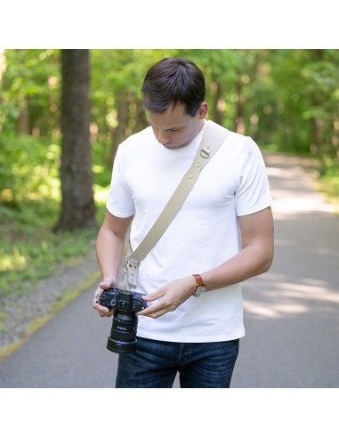 Cream   - Leather Handmade Single Camera Strap